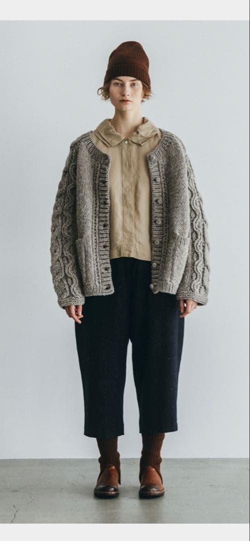 【美品】ネストローブ　コットンリネンツイルダブルカラーシャツ