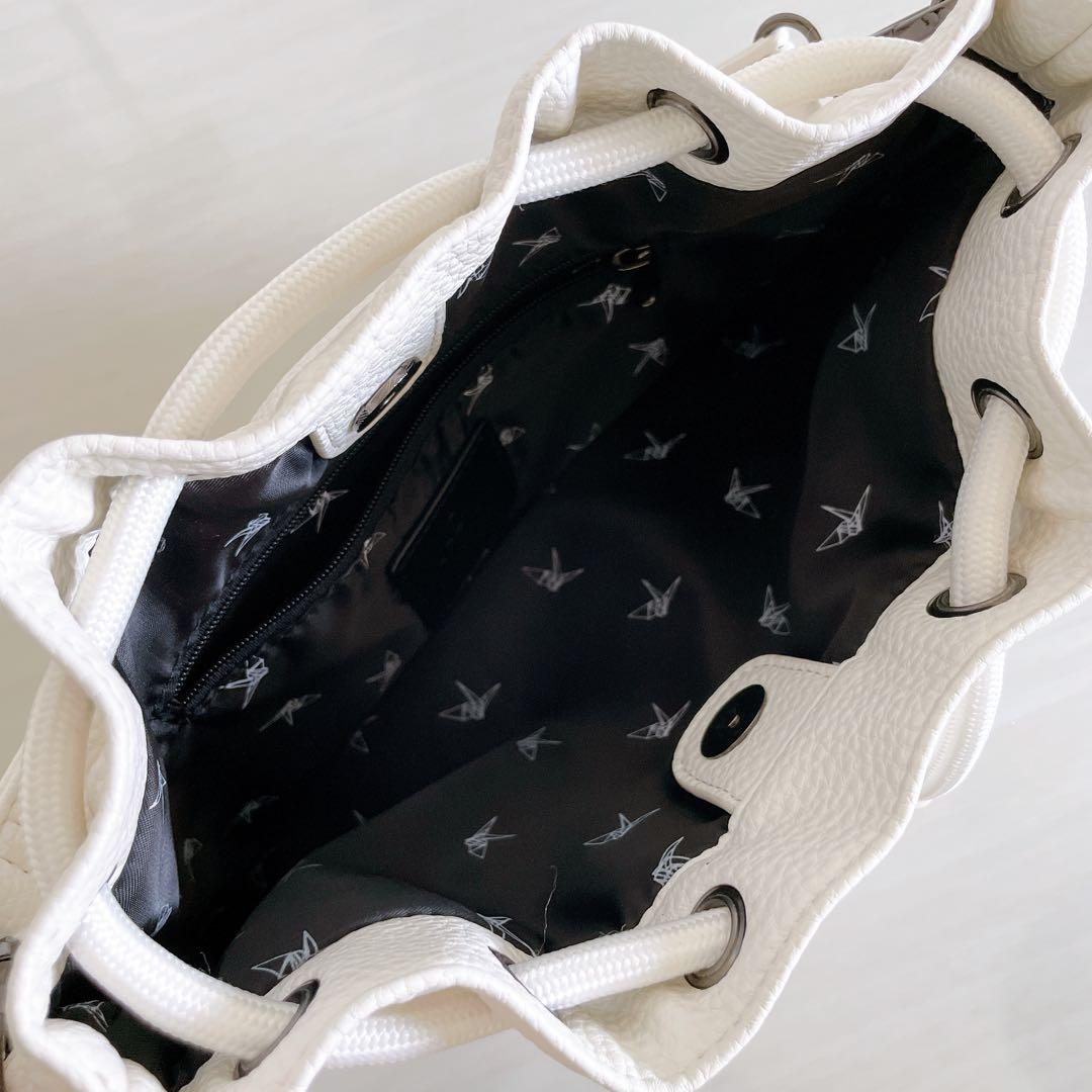 1PIU1UGUALE3 GOLF　カートバッグ　巾着バッグ　ラウンドバッグ　白