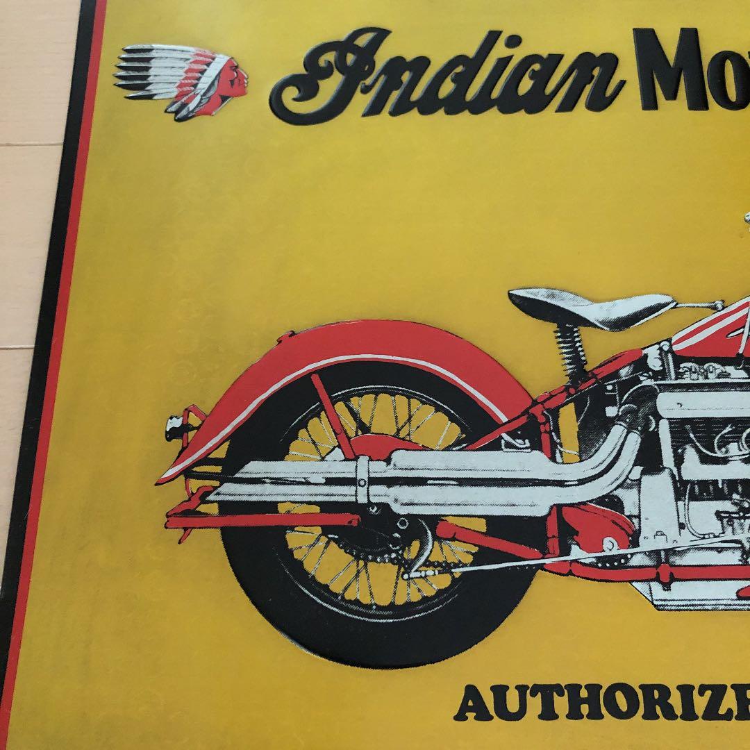 ☆インディアンモーターサイクル☆ブリキ看板☆