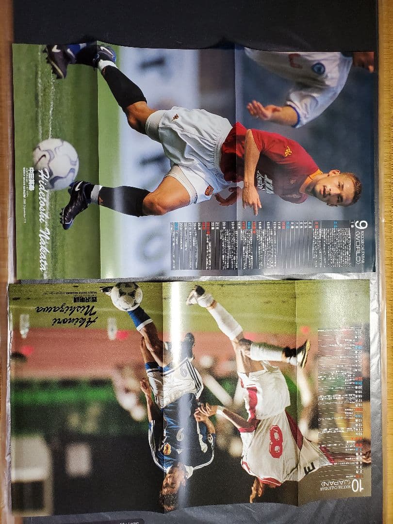 ストイコビッチ中村俊輔中田英寿　切り抜き折り込み両面ポスター　７枚