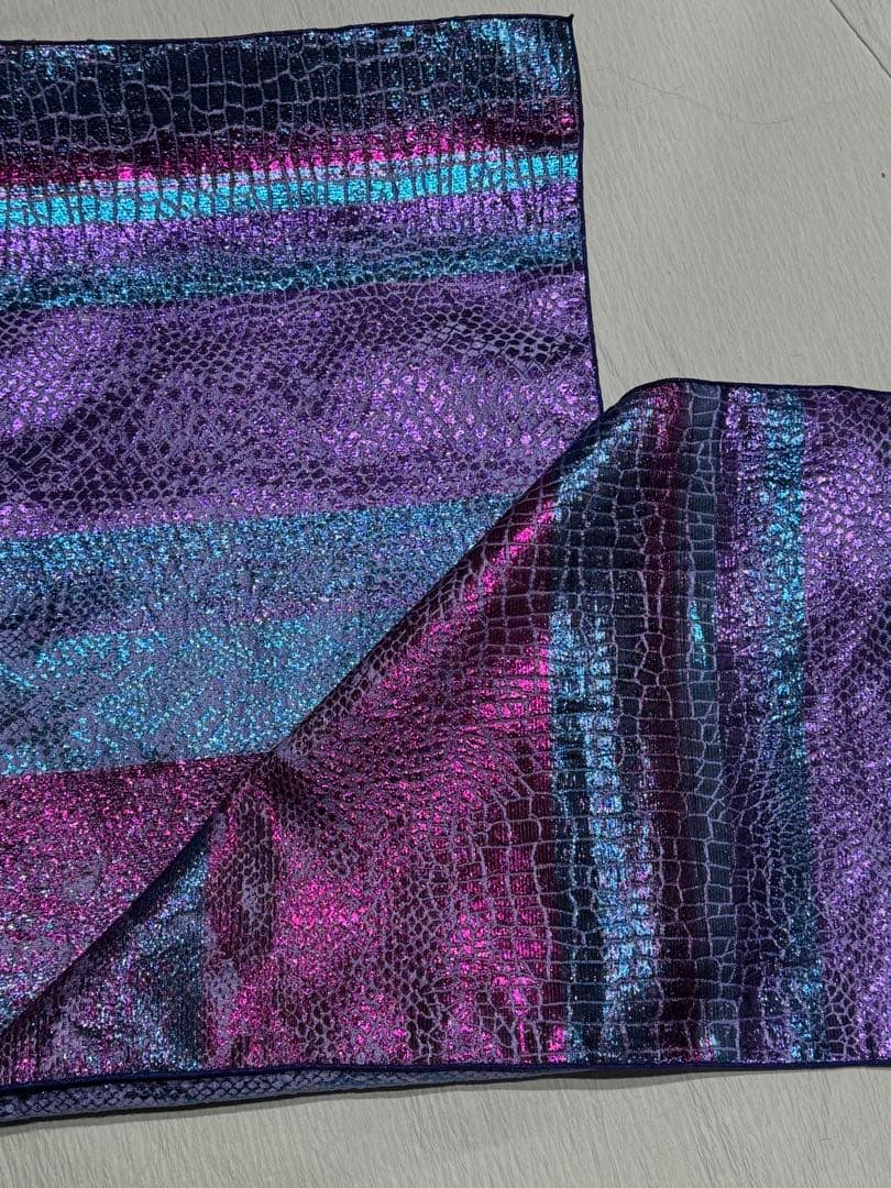 大人兵児帯【ブラックリリー】【クロコダイルパープル】のセット