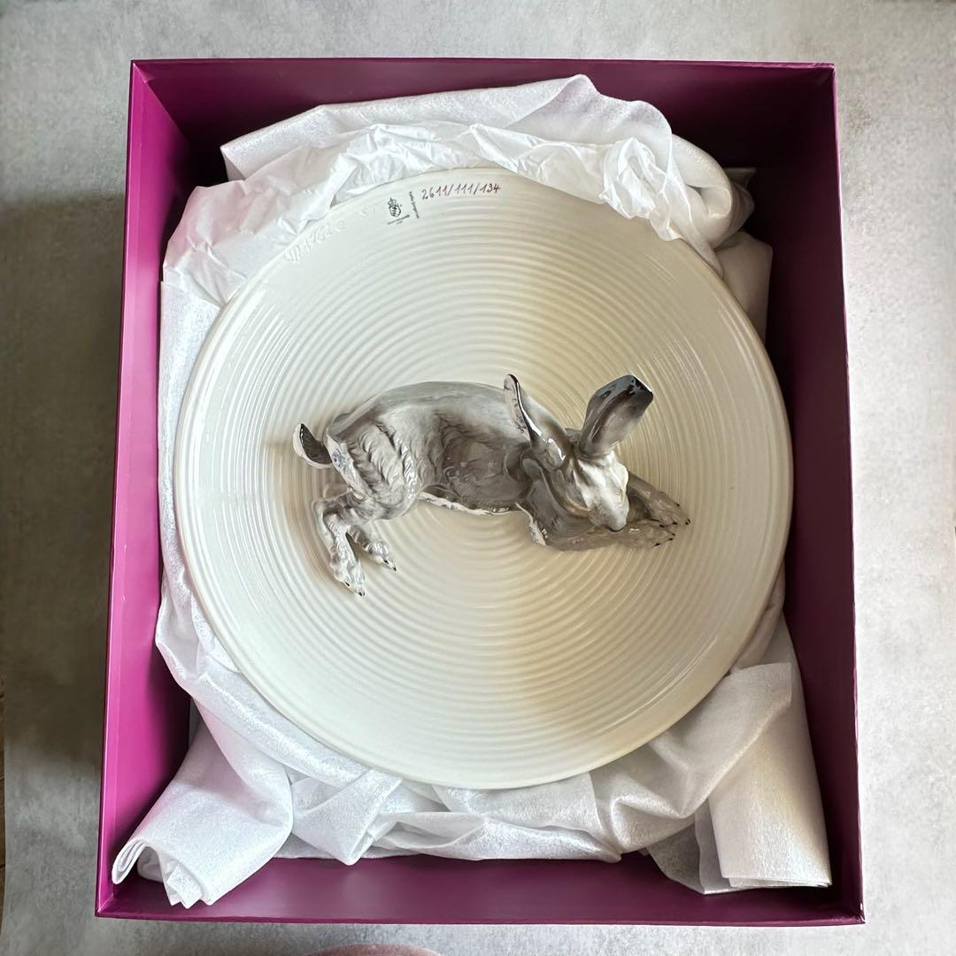 【希少品】最高級 ニンフェンブルク ◆ドイツ製 野うさぎ 大皿 イースター