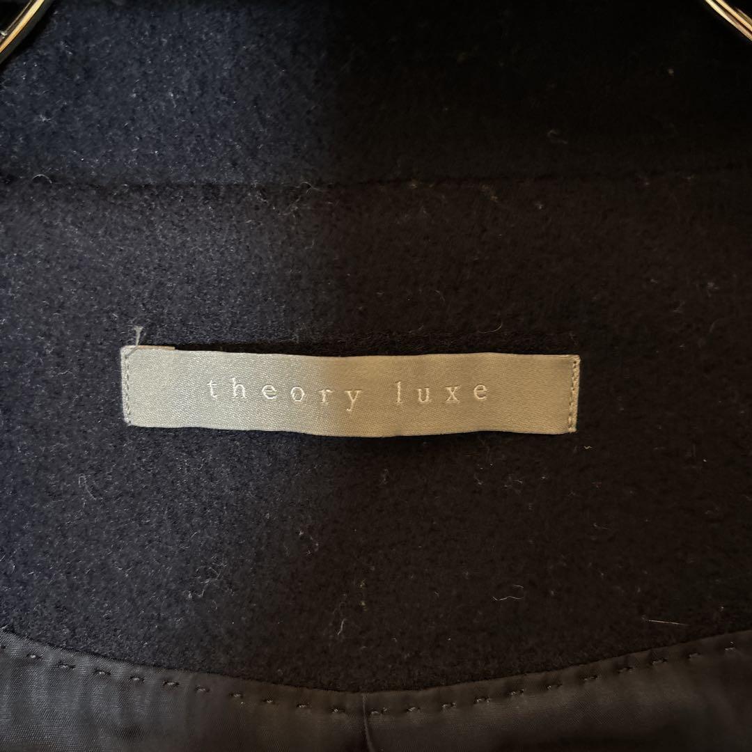 美品＊セオリーリュクスtheory luxeネイビー フード付き ロングコート