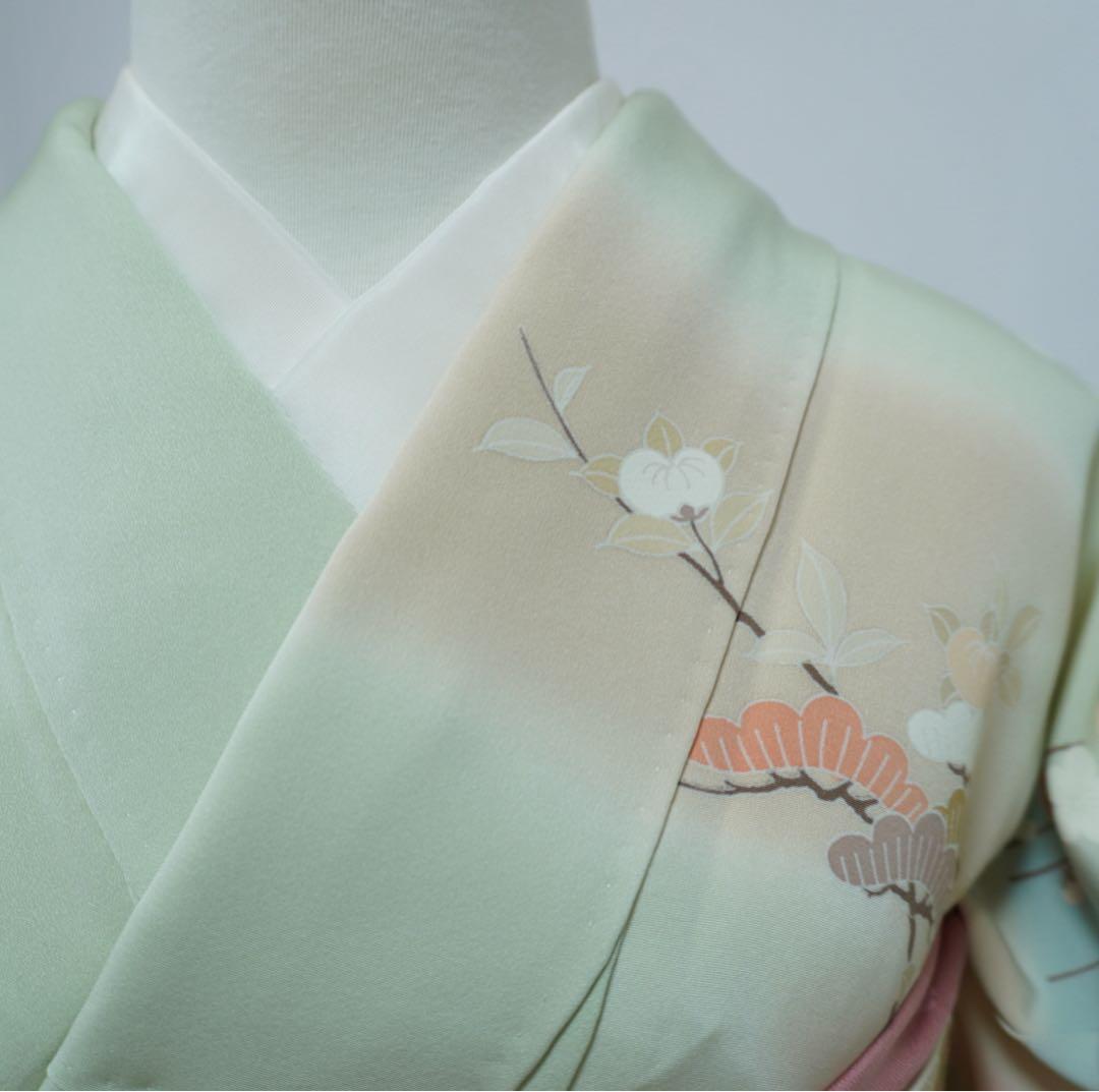 訪問着フルセット　正絹【256】お宮参り【訪問着、袋帯、帯締め、帯揚げ】