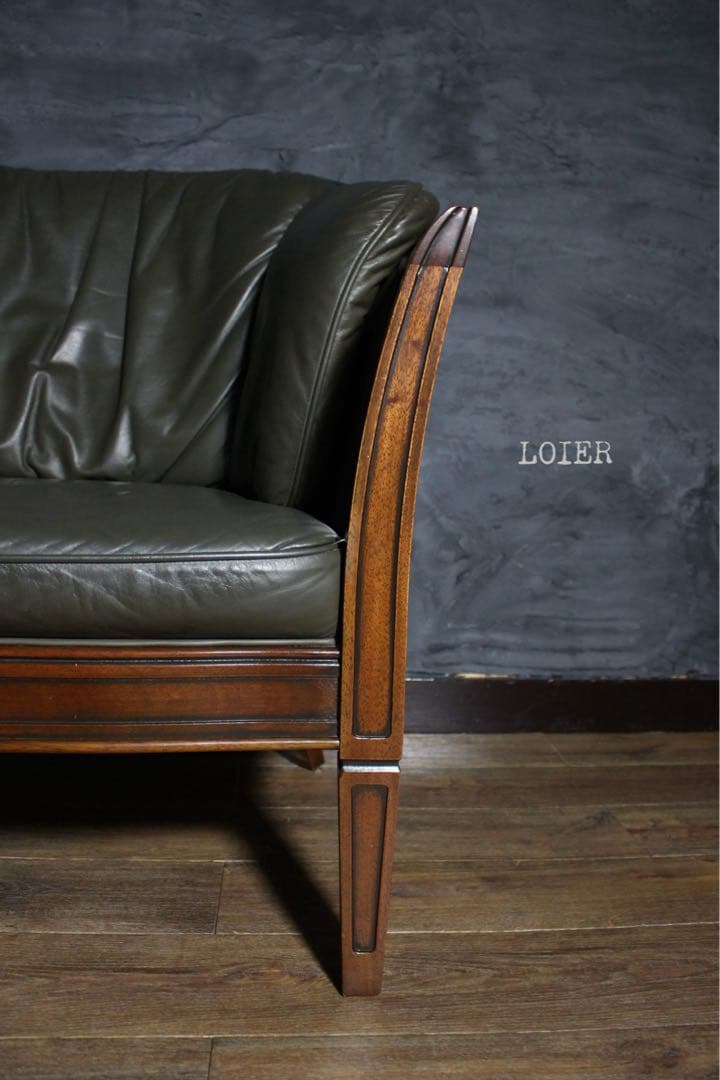 首都圏送無料〜マルニ木工 33万 ロワール 最上級マルニスムース ソファ 深緑2