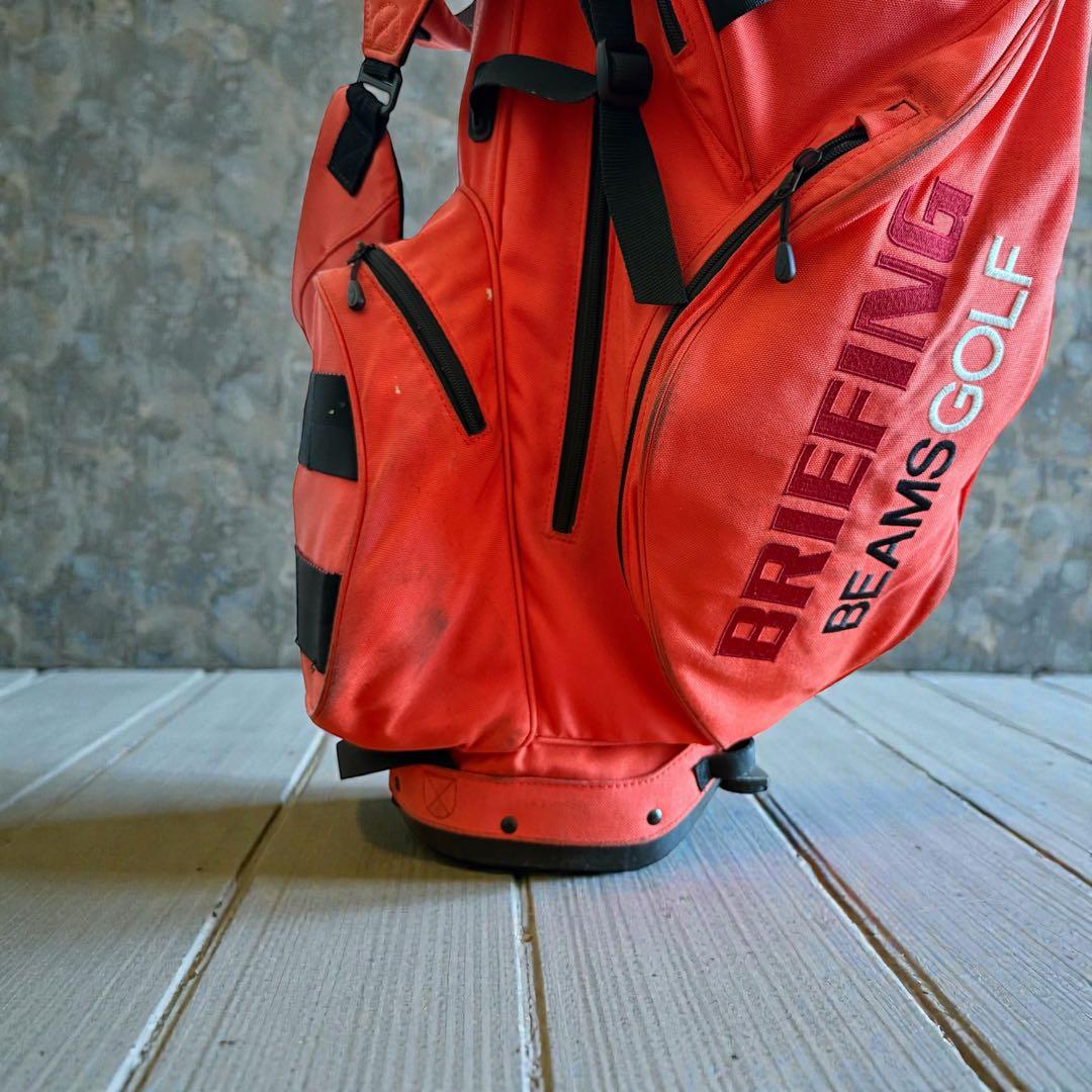 ブリーフィングゴルフ　キャディバッグ　ショルダー式　スタンド式　オレンジ　軽量