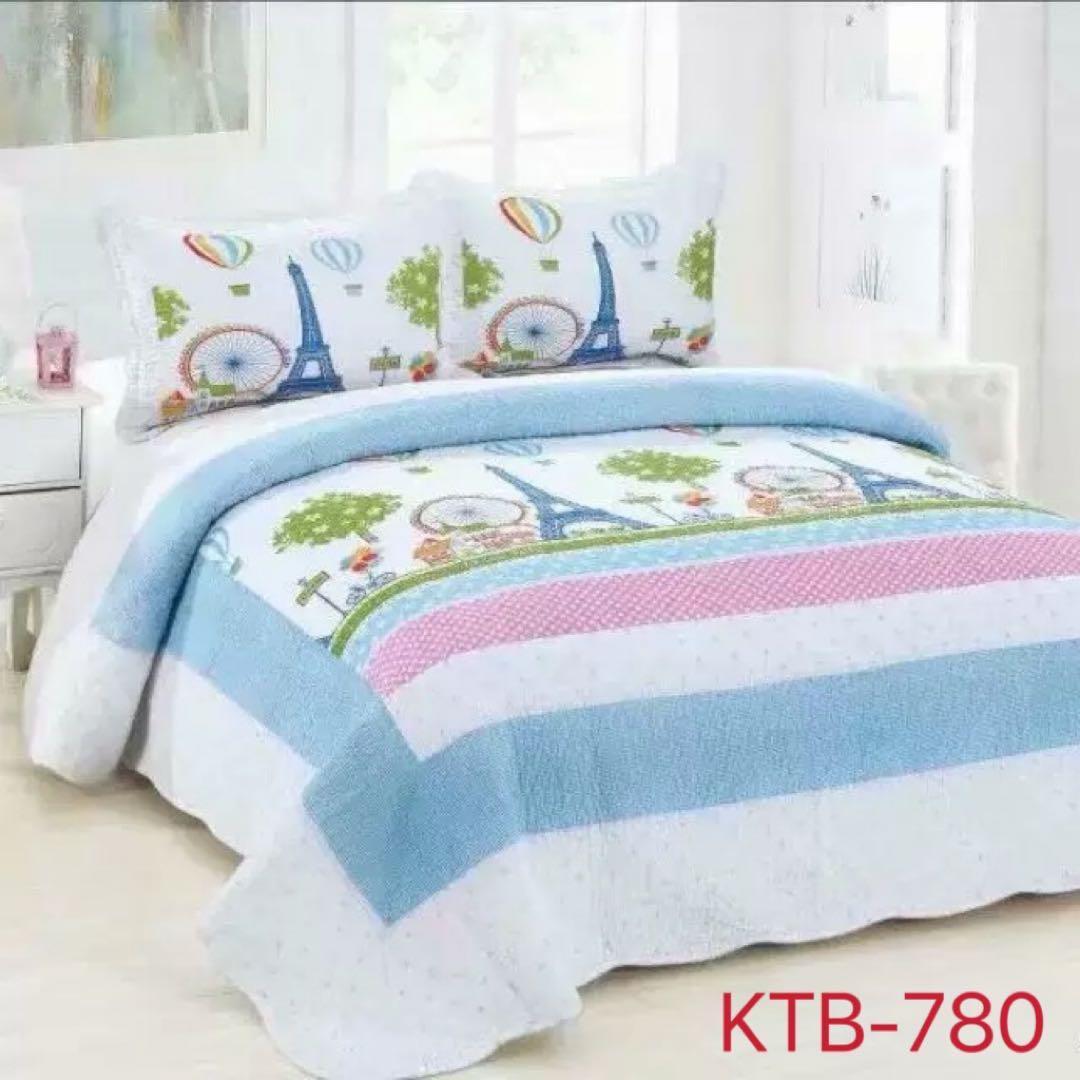 キルトベッドカバー3点セット綿マルチカバー キルティング 1139