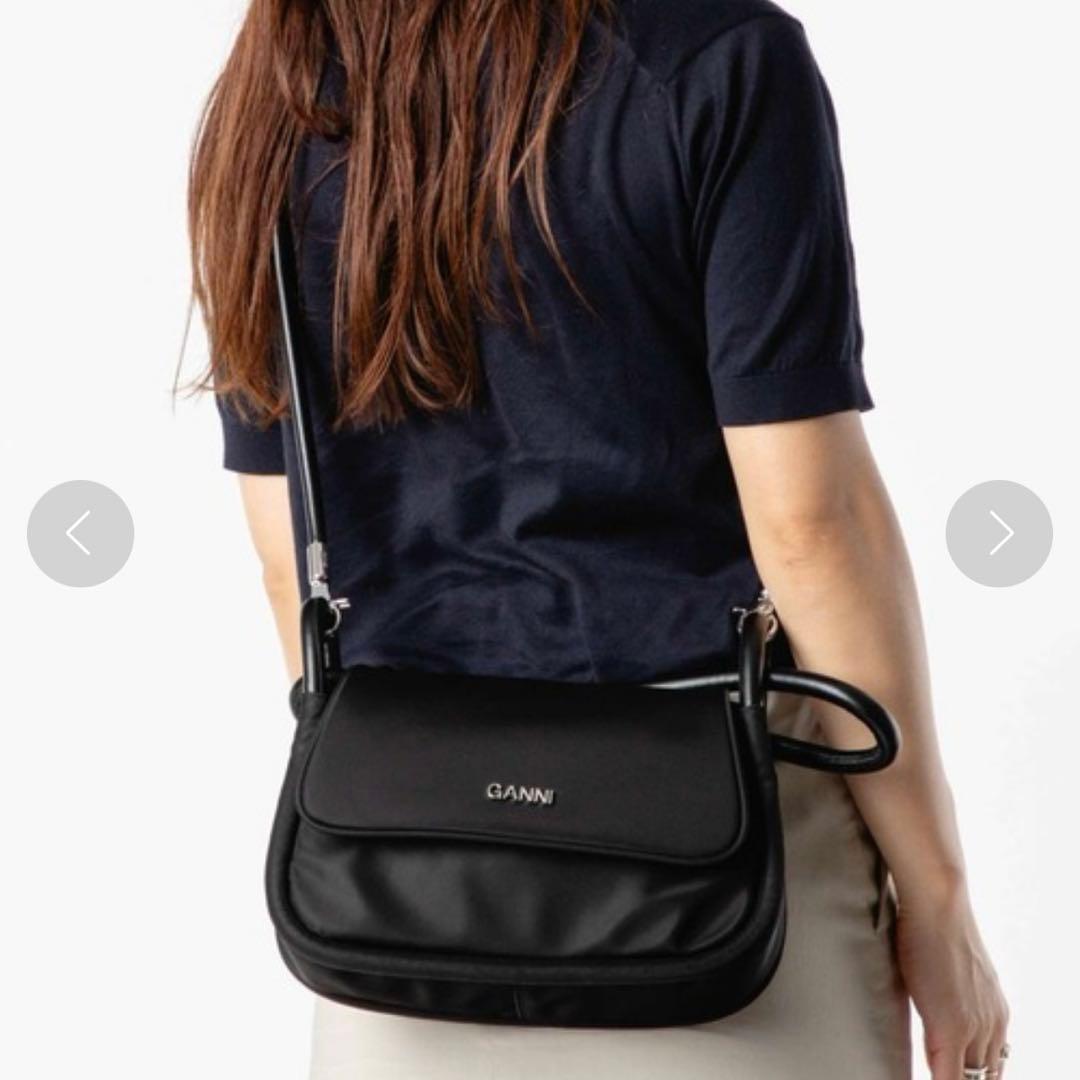 バッグ GANNI KNOT FLAP OVER HAND BAG BLACK