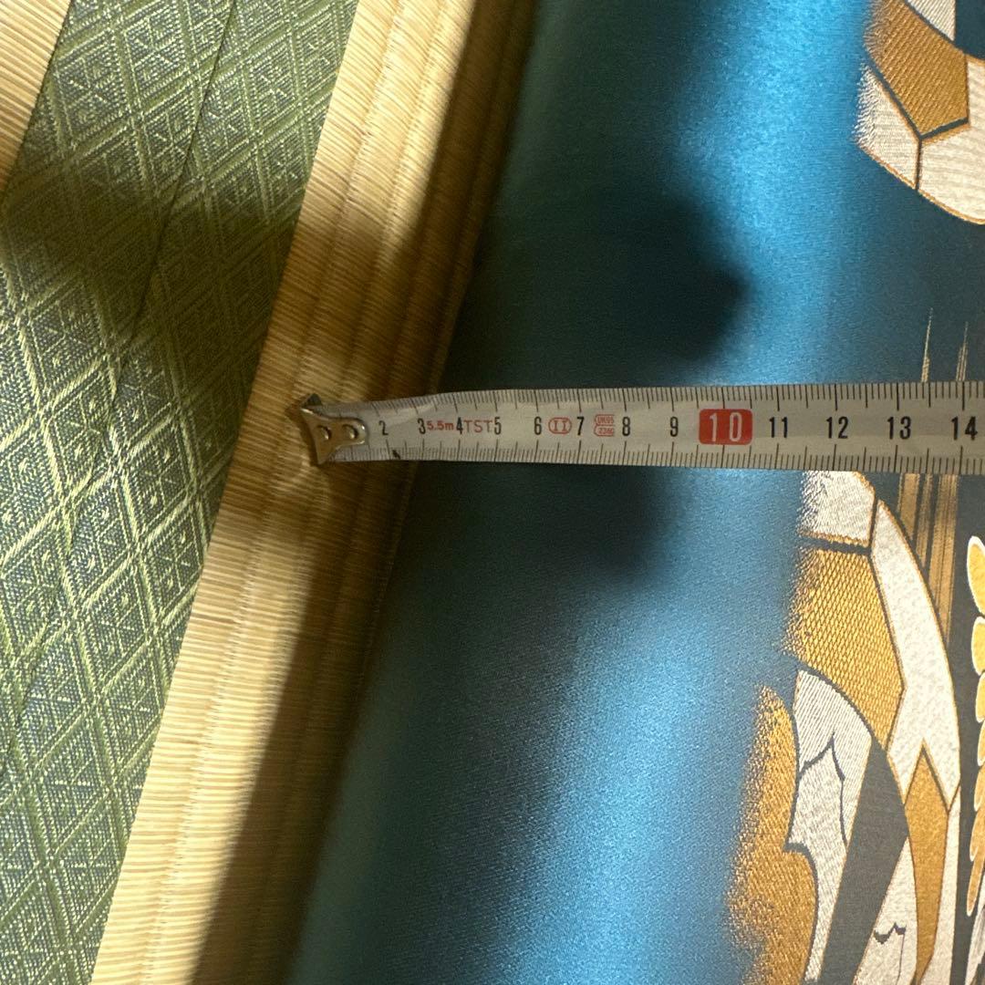 婚礼用 来客用座布団 ダークブルー ゴールド 絹 シルク 5枚セット