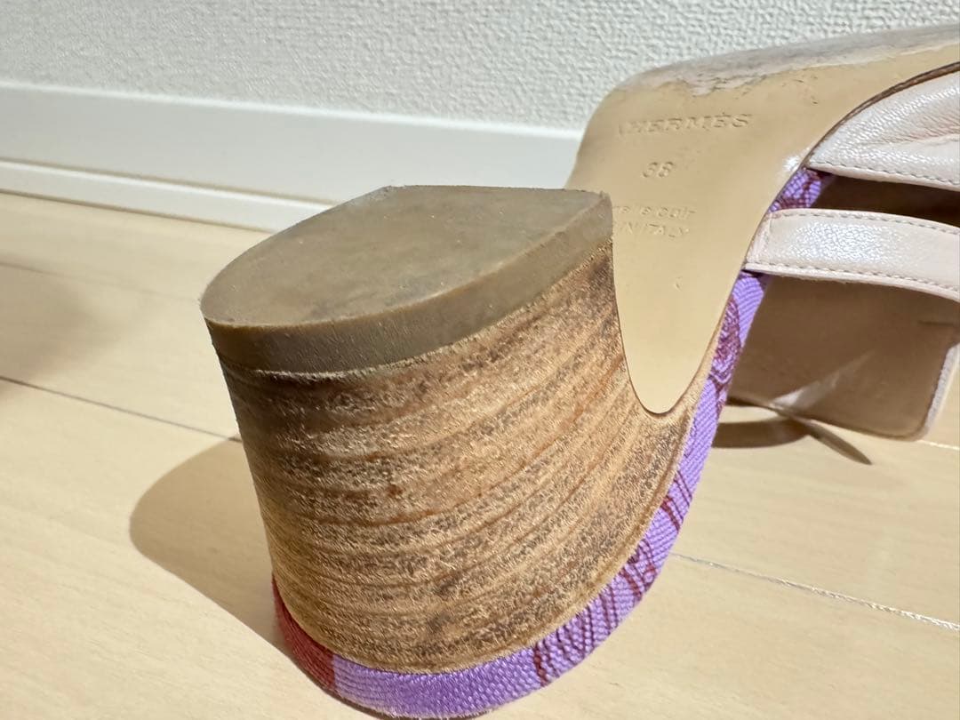 【HERMES】サンダル キャンディ25cm (38)ケリー金具　箱・付属あり