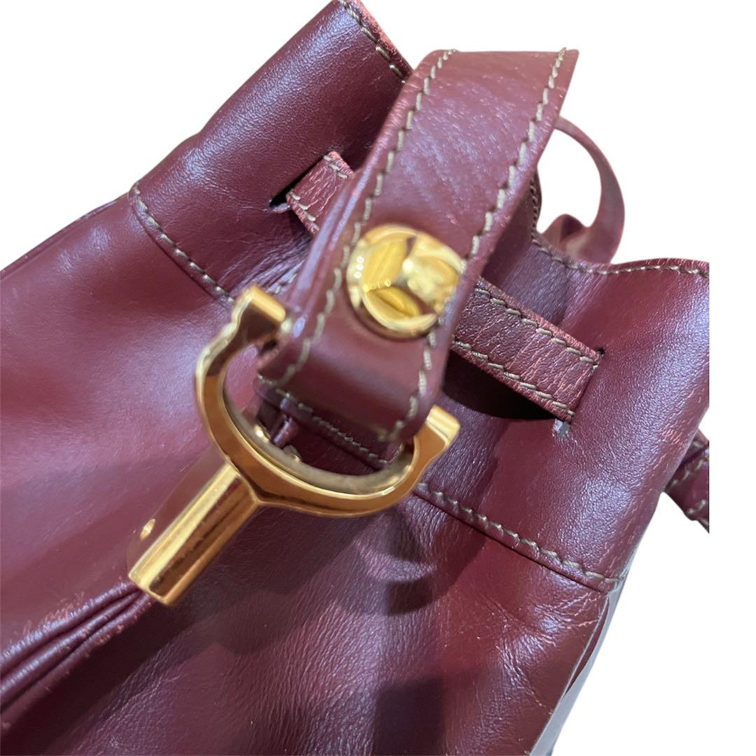 Cartgier マストライン　ボルドー　巾着ショルダーバッグ　ショルダーバッグ