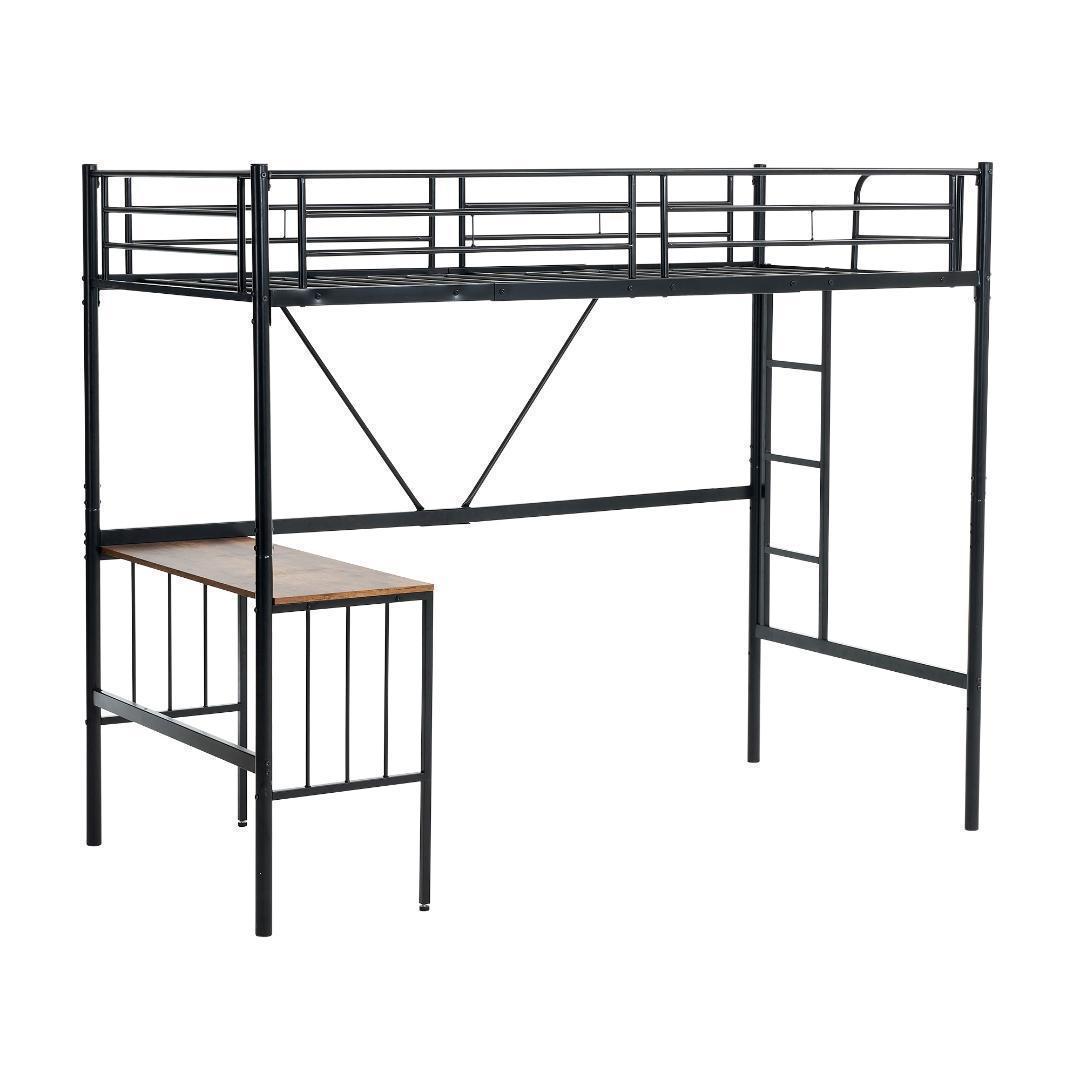 ロフトベッド パイプベッド シングル 木 収納 北欧風 子供部屋スチール