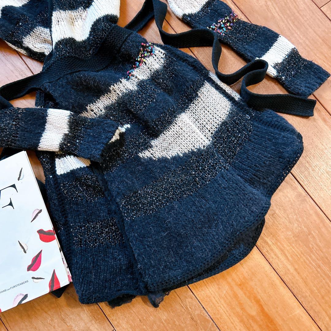 ダイアンフォンファステンバーグ　ニットワンピース　ラップドレス　ブラック　M