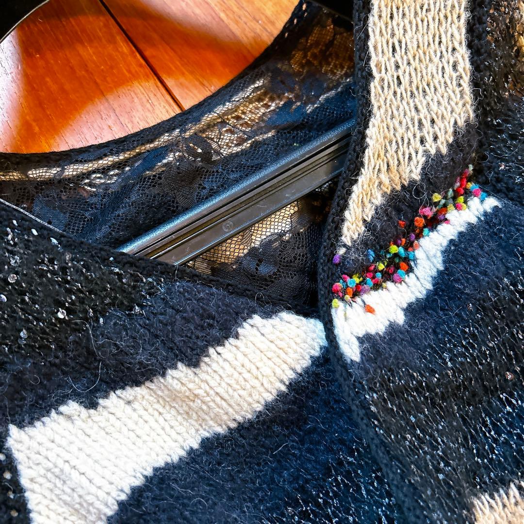 ダイアンフォンファステンバーグ　ニットワンピース　ラップドレス　ブラック　M