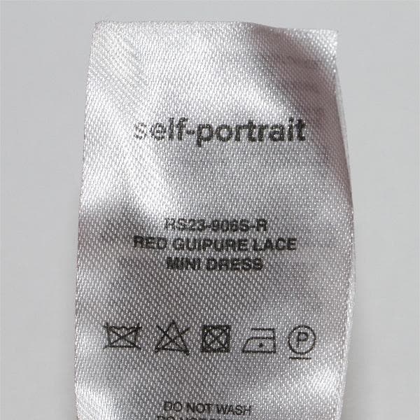c*t様 セルフポートレイト ワンピース ギピュールレース プリーツ 赤 UK6