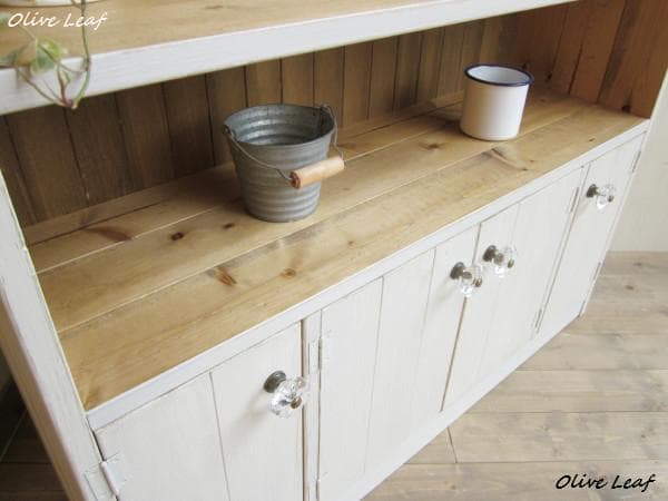 サイズ、デザインオーダー可！4扉ローキャビネット●シャビーブラウン無垢●受注製作