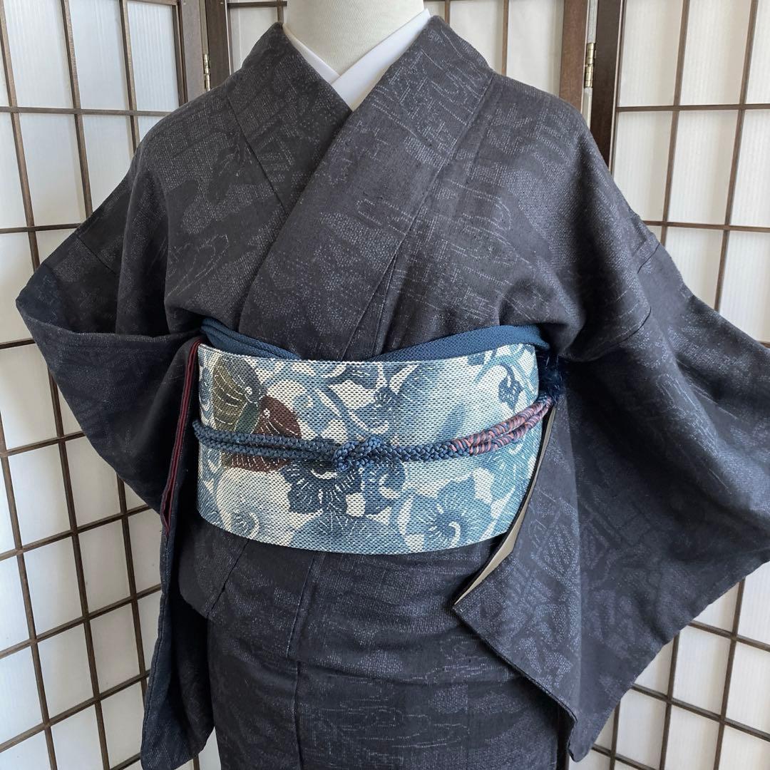 本場結城紬　詰め　100山亀甲　ヴィンテージ