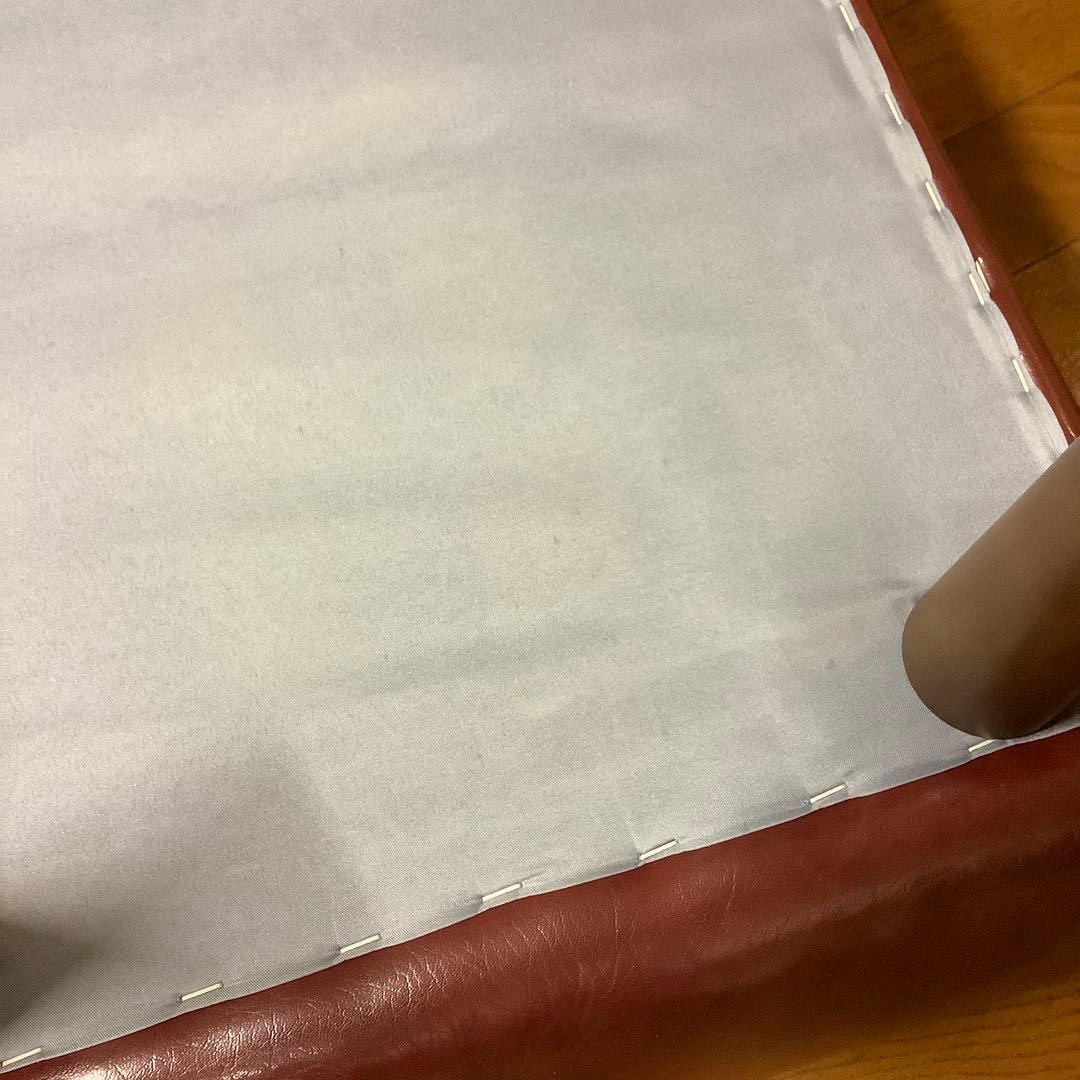 ビンテージ風　オットマン　合皮レザー　ボルドーカラー