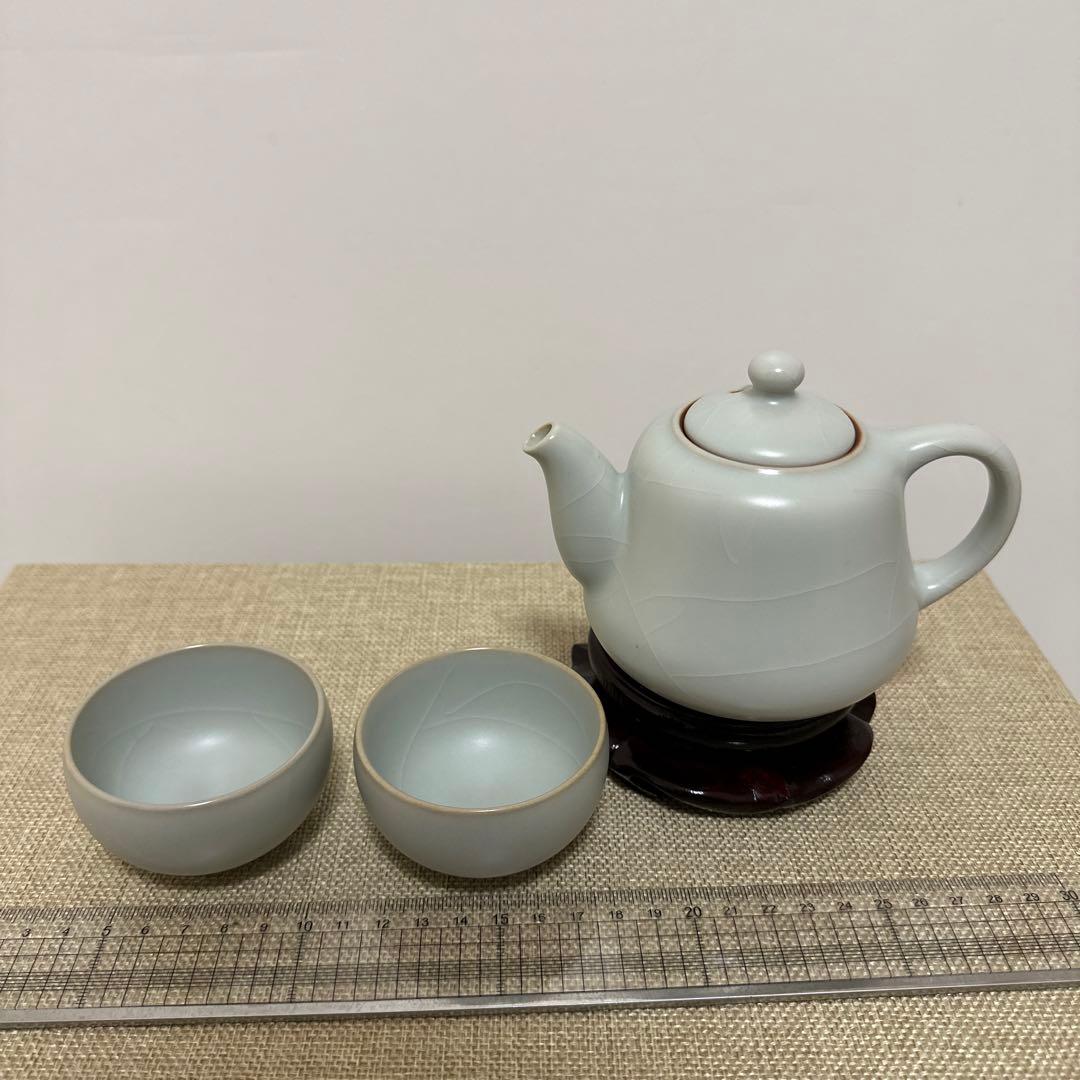 曉芳窯，汝窯，唐木台4点，茶器，中国茶器，台湾，九谷焼，相馬焼，平安，京焼