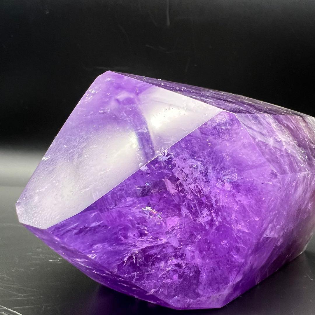 ✳️超特価‼️逸品✨極上美麗濃紫✨レインボー ファントム アメジスト 六角柱 天然石