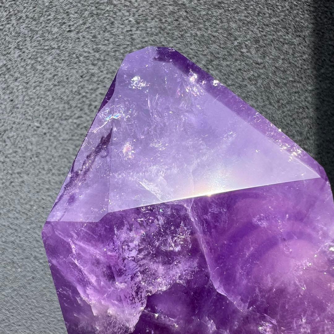 ✳️超特価‼️逸品✨極上美麗濃紫✨レインボー ファントム アメジスト 六角柱 天然石