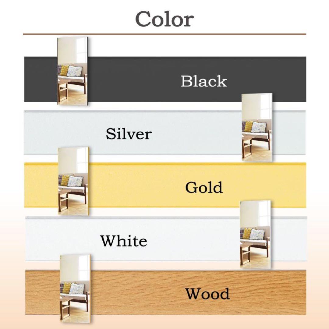 割れない鏡 スタンドミラー 全身鏡 姿見鏡 幅100×高さ160cm ブラック