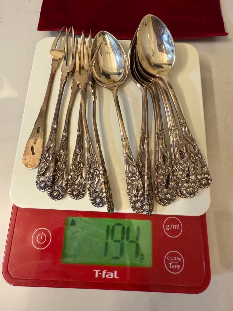 ス*ー様 銀製　フォーク6本　スプーン 8本セット 日本製　姫フォーク