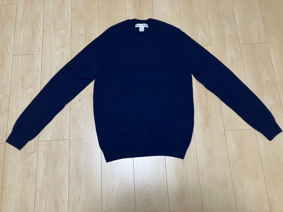 コムデギャルソンシャツ 定番クルーネックニット セーター　ネイビー　L