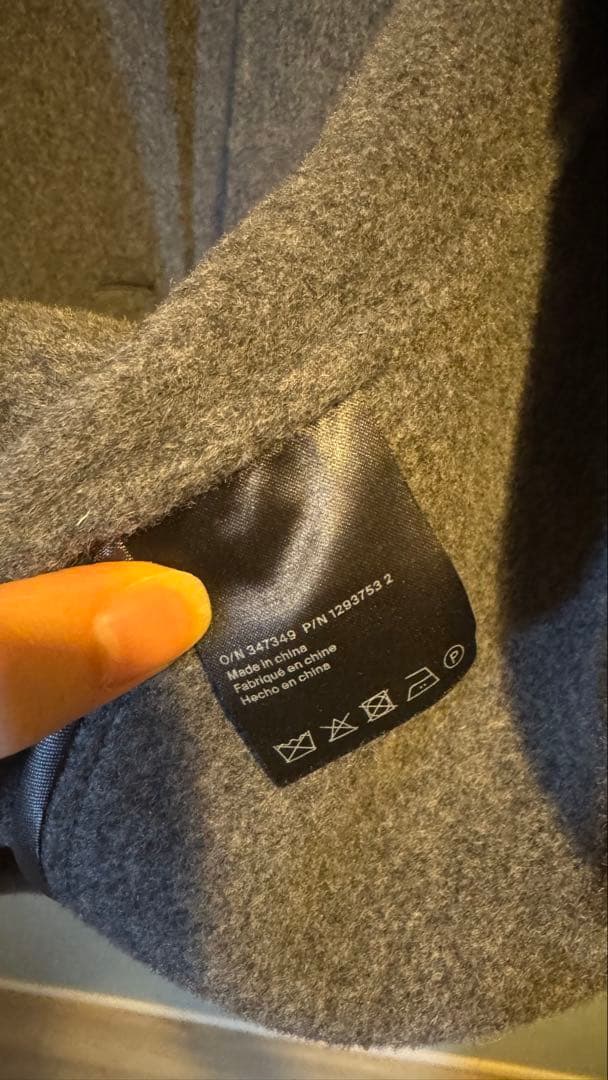 【完売】COS 2025ダブルフェイス ウール スカーフコートグレー XXS