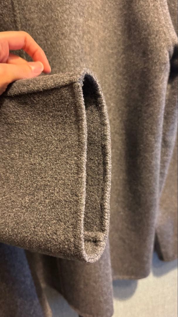 【完売】COS 2025ダブルフェイス ウール スカーフコートグレー XXS