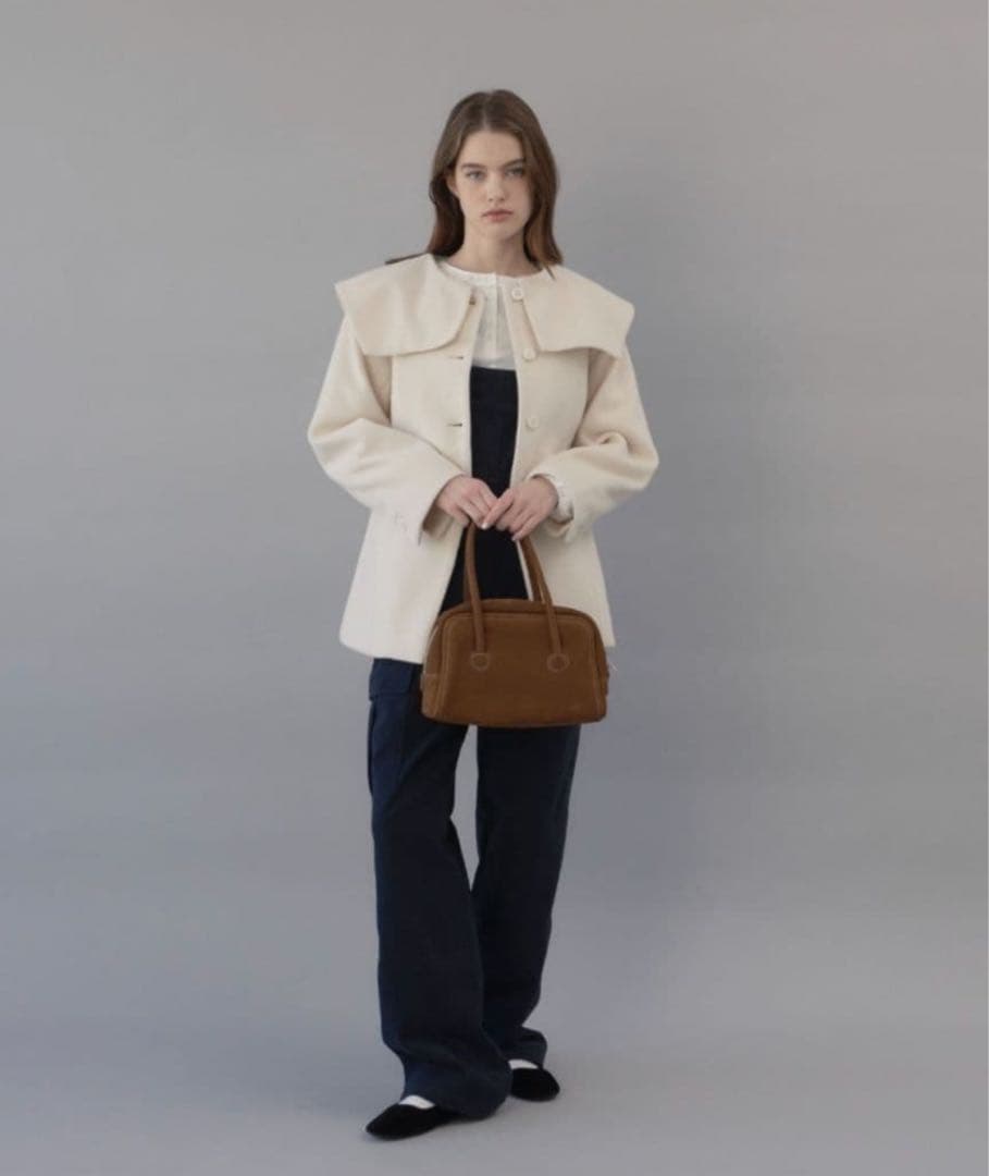 【GIUNON】ビッグカラーコート アイボリー