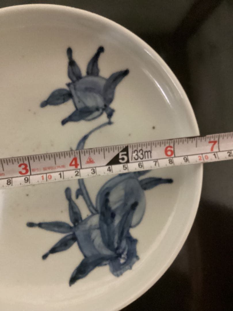 古伊万里染付花文　江戸前期中皿　時代物コレクション品