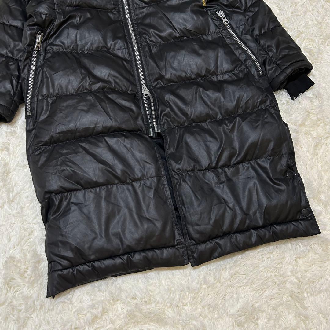 良品★アスレタ〔130〕キッズ ベンチコート フード付 ダブルジップ 黒