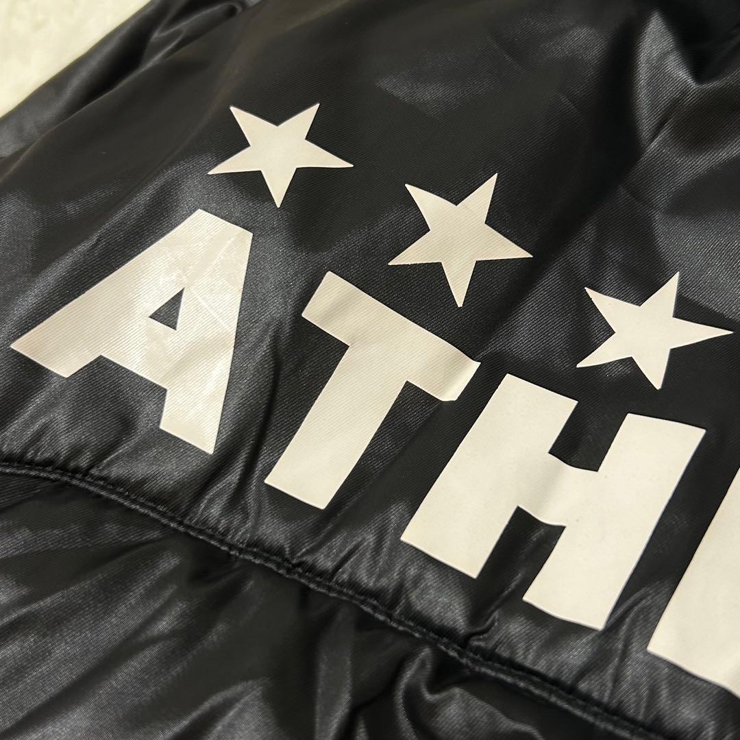 良品★アスレタ〔130〕キッズ ベンチコート フード付 ダブルジップ 黒