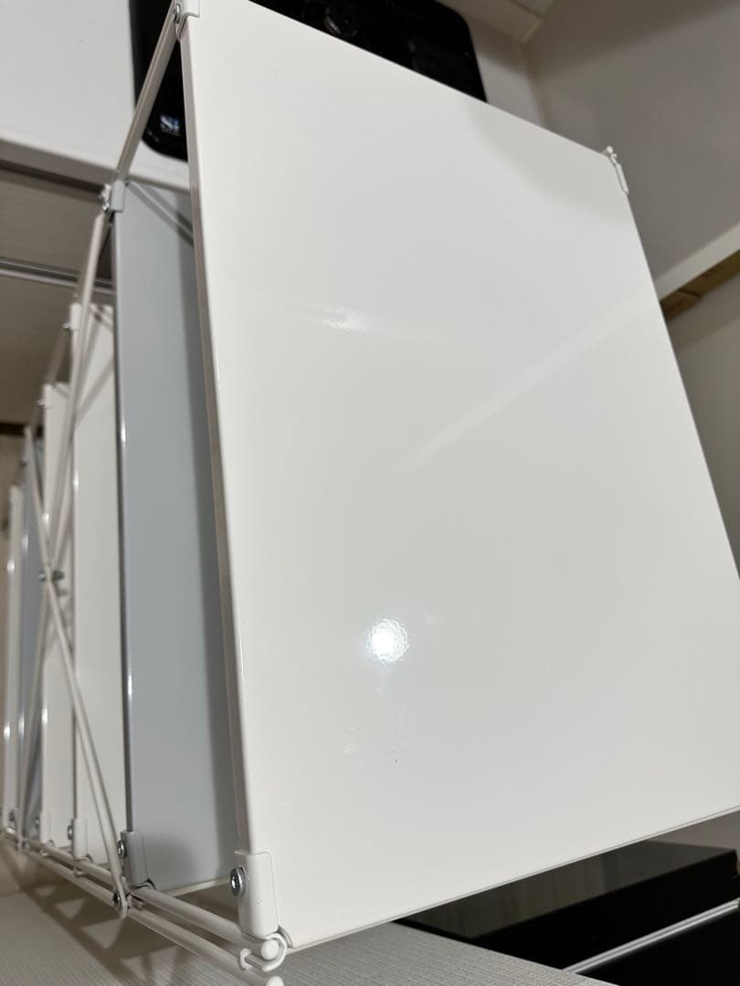 無印良品　スチールユニットシェルフ・スチール棚セット・中・オフホワイト　工具付き