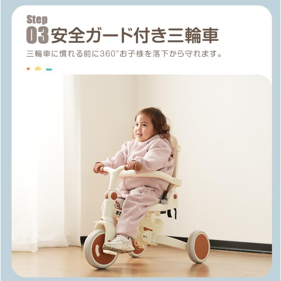 新品 子供用三輪車 7in1 自転車 キッズバイク 1586-140