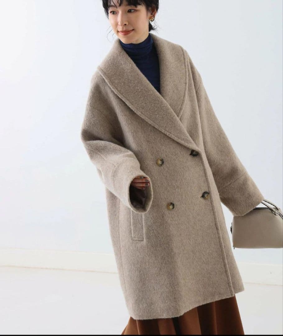 【Demi-Luxe BEAMS】サイズ36 シャギー ショールカラー コート