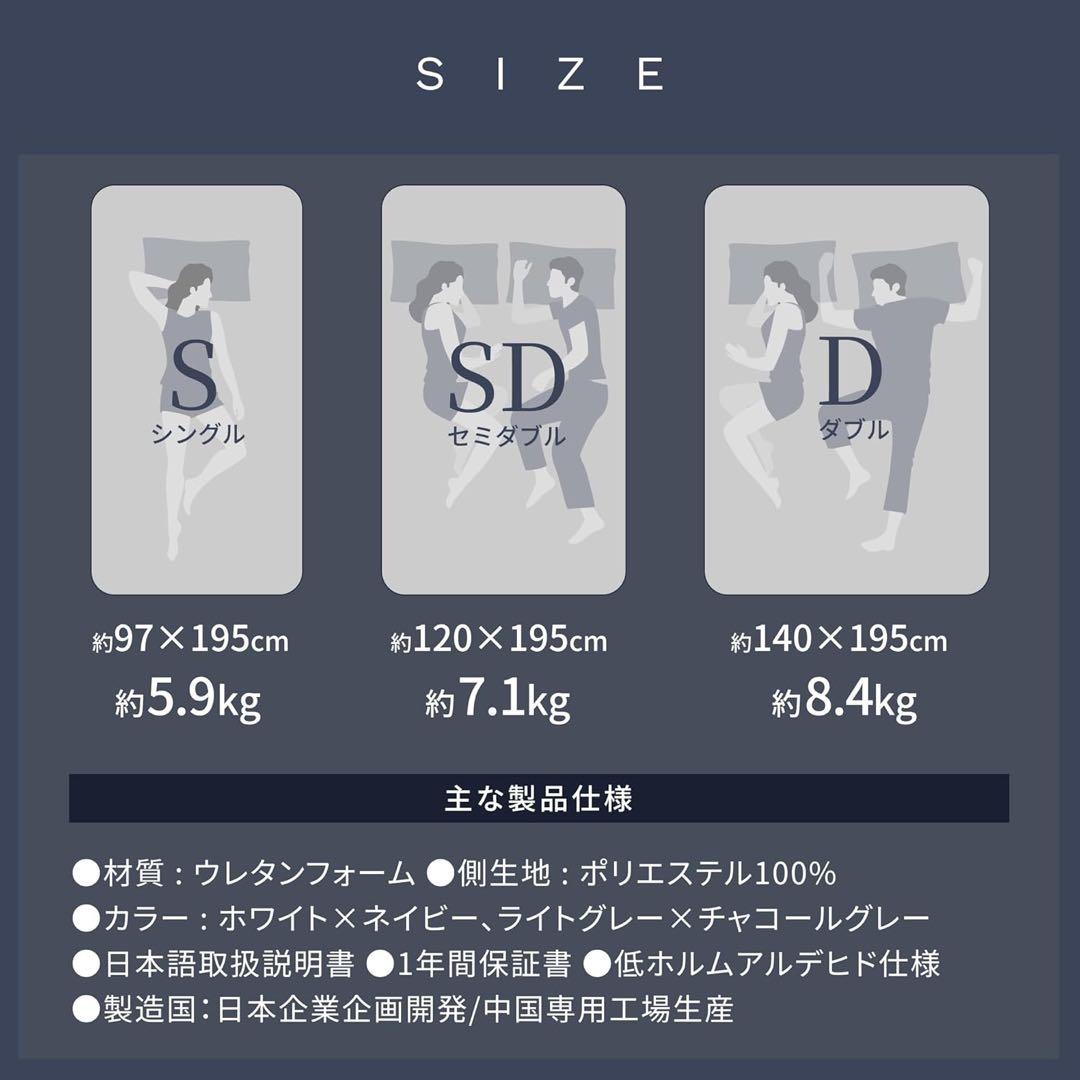 GOKUMIN 三つ折り マットレス シングル SP-KHPM