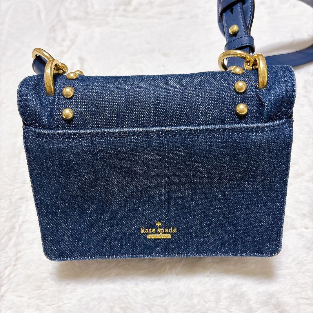 ケイトスペード　ホワイトロックロードジャミー　ショルダーバック　デニム　スタッズ