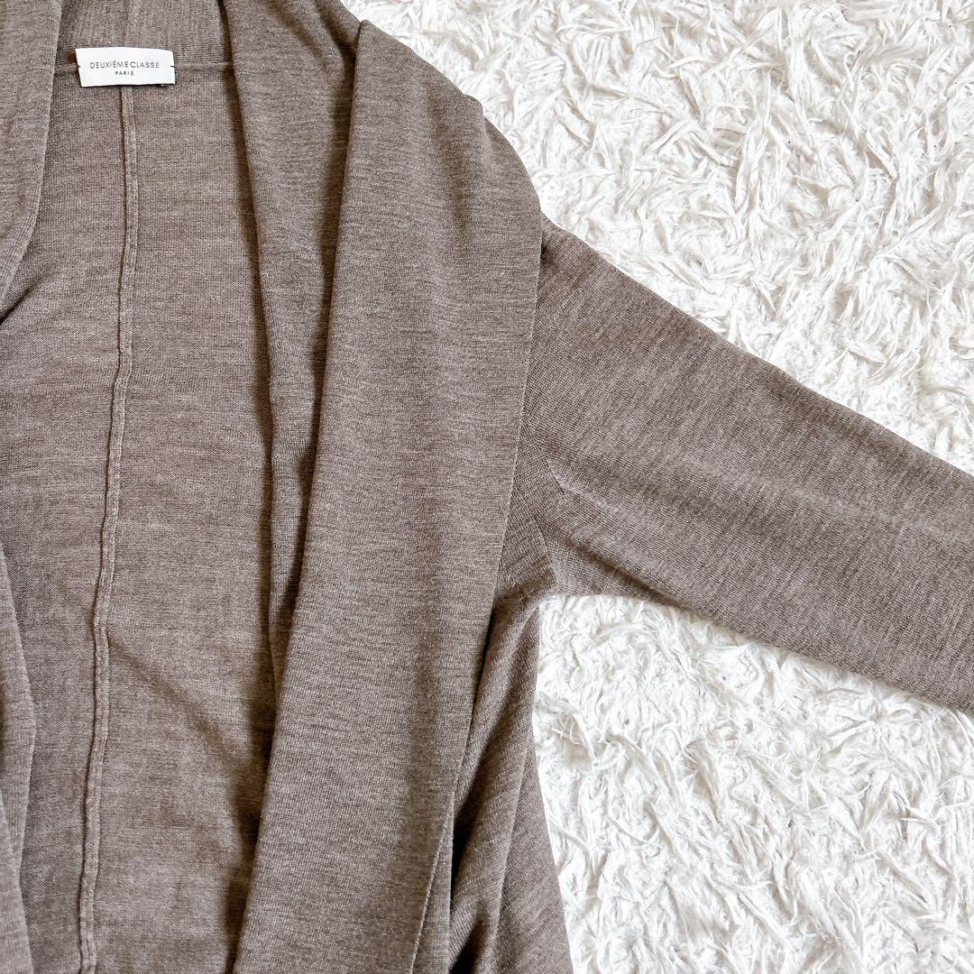 美品⁂ドゥーズィエムクラス⁂ロングカーディガン　羽織り　ショールカラー　茶系