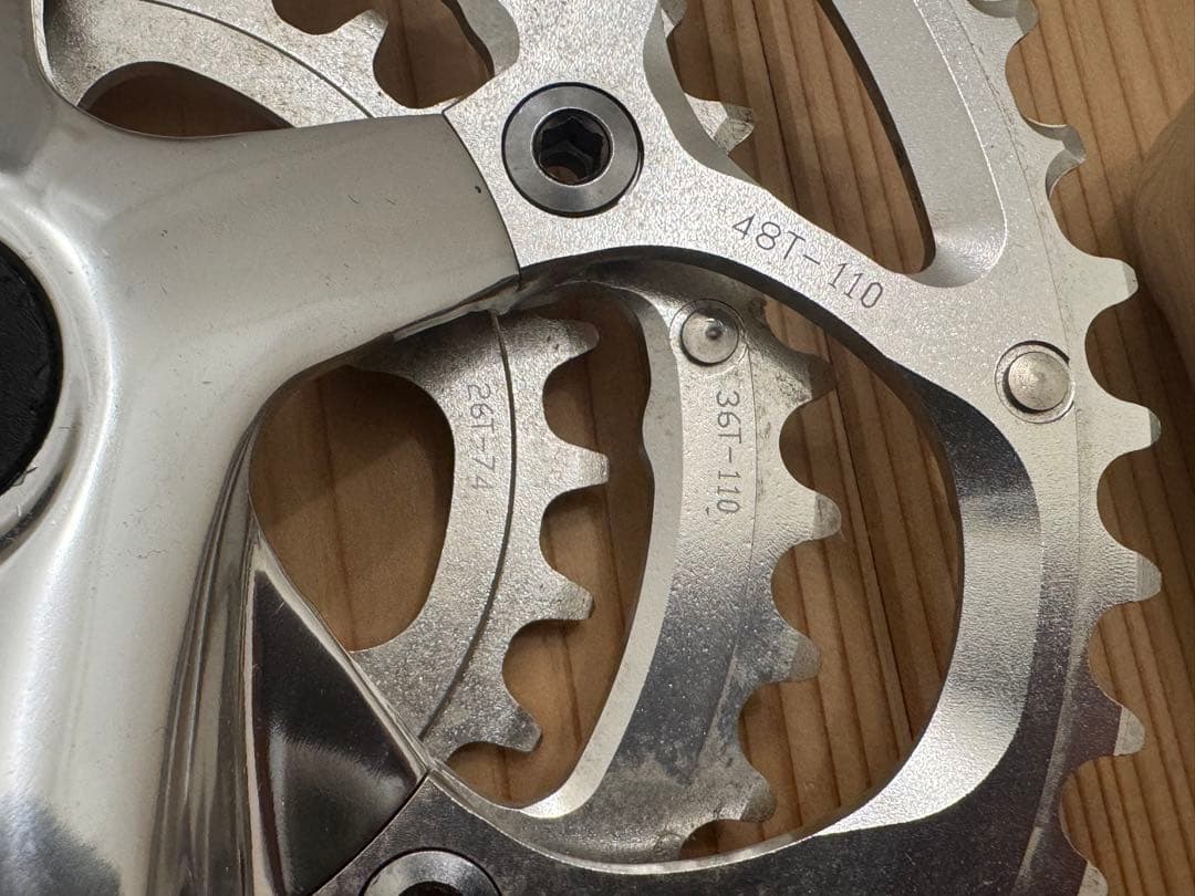 シルバー クランクセット トリプル アルミ製