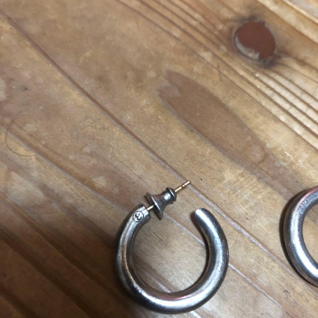 シルバー フープ型ピアス　キャリアリング