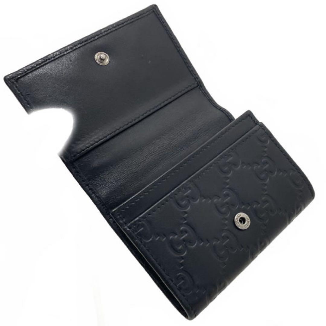 正規品 グッチ 名刺入れ カードケース シマライン 黒 【MM15694】