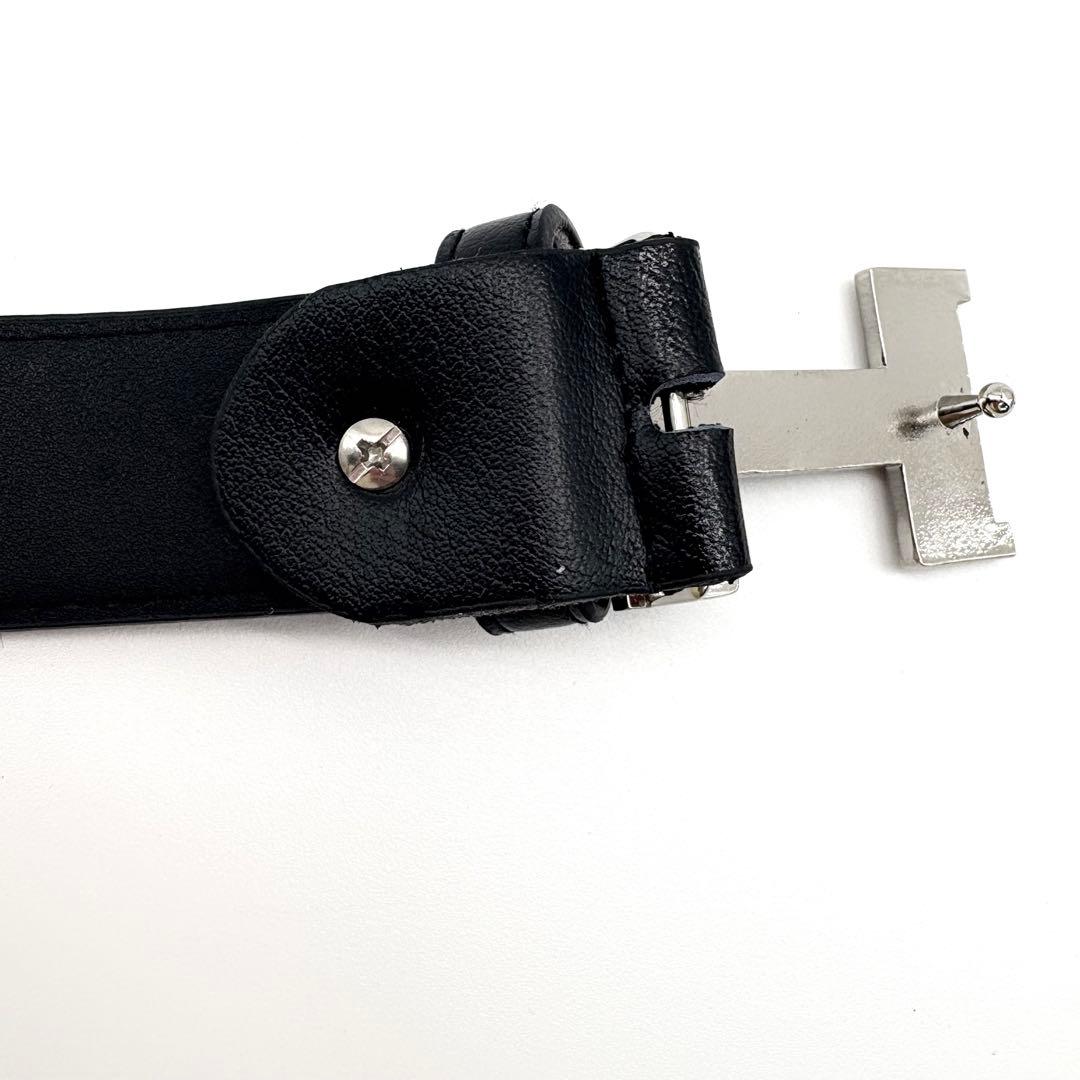 HERMES　ベルト　コンスタンス　Hロゴ　シルバー　レザー　本革　ロゴバックル