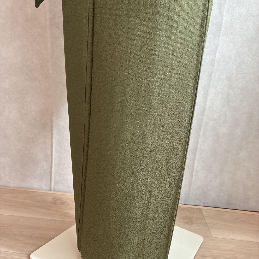 色無地　フルセット　着物　正絹　しつけ付き　ロング丈　灰緑　卒業式　入学式　J6