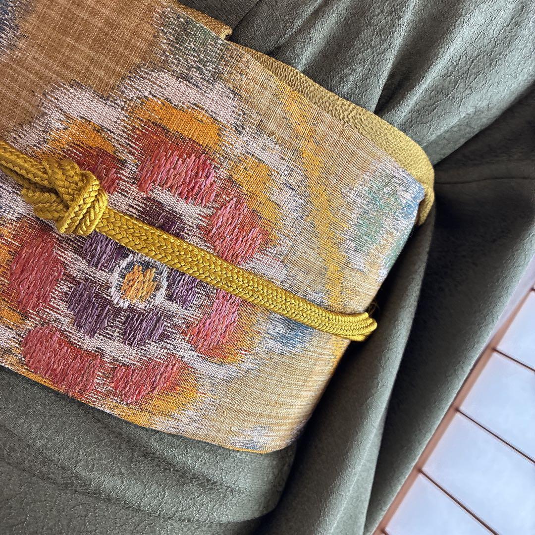 色無地　フルセット　着物　正絹　しつけ付き　ロング丈　灰緑　卒業式　入学式　J6