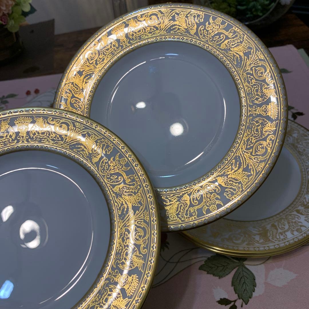 ウェッジウッド ゴールド　フロレンティーン　15.5cmケーキプレート 6枚