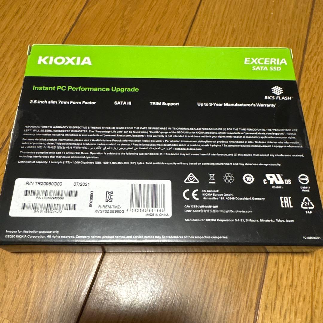KIOXIA EXCERIA 960GB SATA SSD 開封済み、未使用