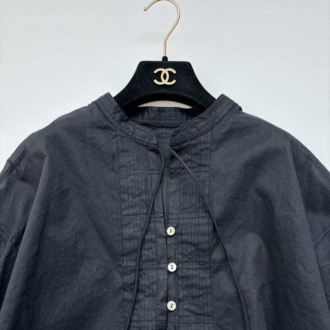 未使用に近い✨かぐれ 25AW コットンオーガンジーブラウス ブラック フリー