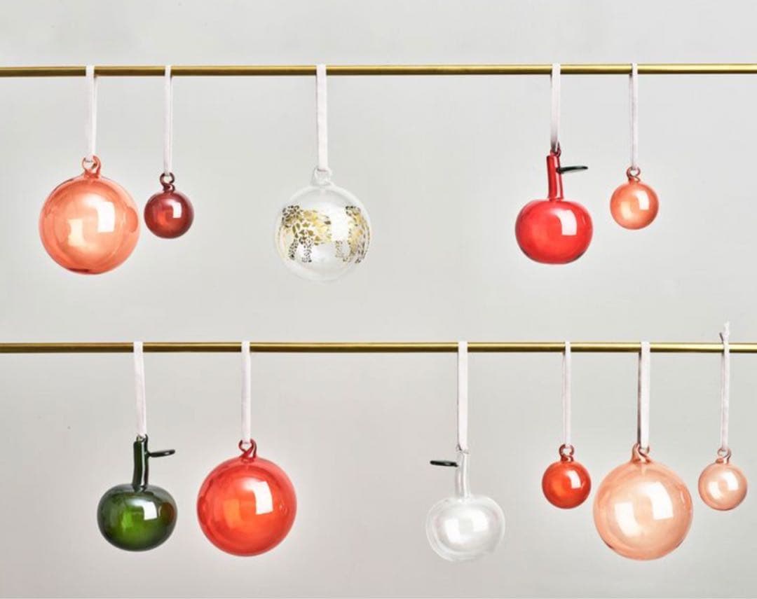 新品 イッタラ ガラス オーナメント りんご アップル 赤 クリア